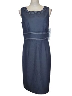 Studio I Denim Black NWT Sleeveless Sheath Dress Sz 8